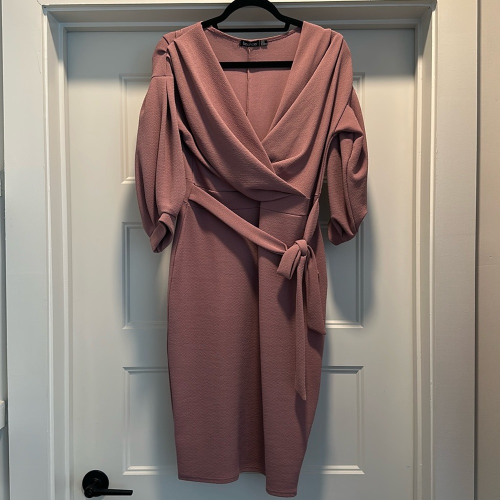 Boohoo Women's Wrap Midi Dress